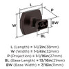Amerock, Bellamy, 1 1/2" (38mm) Rectangle Knob, Oil Rubbed Bronze - technical Amerock, Bellamy, 1 1/2" (38mm) Rectangle Knob, Oil Rubbed Bronze - technical