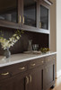 Amerock, Bellamy, 3" (76mm) Curved Pull, Golden Champagne - installed 2 Amerock, Bellamy, 3" (76mm) Curved Pull, Golden Champagne - installed 2