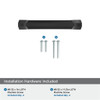Amerock, Bellamy, 3" (76mm) Curved Pull, Matte Black - mounting hardware Amerock, Bellamy, 3" (76mm) Curved Pull, Matte Black - mounting hardware