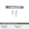 Amerock, Bellamy, 3" (76mm) Curved Pull, Polished Nickel - mounting hardware