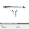 Amerock, Bellamy, 5 1/16" (128mm) Curved Pull, Polished Chrome - mounting hardware