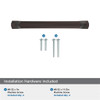 Amerock, Bellamy, 5 1/16" (128mm) Curved Pull, Oil Rubbed Bronze - mounting hardware Amerock, Bellamy, 5 1/16" (128mm) Curved Pull, Oil Rubbed Bronze - mounting hardware
