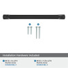 Amerock, Bellamy, 7 9/16" (192mm) Curved Pull, Matte Black - mounting hardware