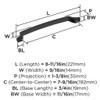Amerock, Bellamy, 7 9/16" (192mm) Curved Pull, Matte Black - technical