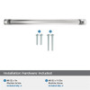 Amerock, Bellamy, 8 13/16" (224mm) Curved Pull, Polished Chrome - mounting hardware Amerock, Bellamy, 8 13/16" (224mm) Curved Pull, Polished Chrome - mounting hardware