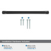 Amerock, Bellamy, 8 13/16" (224mm) Curved Pull, Matte Black - mounting hardware Amerock, Bellamy, 8 13/16" (224mm) Curved Pull, Matte Black - mounting hardware