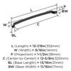Amerock, Bellamy, 12 5/8" (320mm) Curved Pull, Matte Black - technical Amerock, Bellamy, 12 5/8" (320mm) Curved Pull, Matte Black - technical