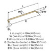 Amerock, Coble, 18" Straight Appliance Pull, Golden Champagne - technical Amerock, Coble, 18" Straight Appliance Pull, Golden Champagne - technical