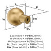 Amerock, Coble, 1 1/8" Round Knob, Champagne Bronze - technical Amerock, Coble, 1 1/8" Round Knob, Champagne Bronze - technical