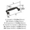Amerock, Coble, 3" (76mm) Straight Pull, Oil Rubbed Bronze - technical