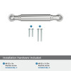 Amerock, Coble, 3 3/4" (96mm) Straight Pull, Polished Chrome - mounting hardware Amerock, Coble, 3 3/4" (96mm) Straight Pull, Polished Chrome - mounting hardware