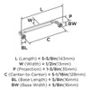 Amerock, Coble, 5 1/16" (128mm) Straight Pull, Polished Chrome - technical