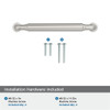 Amerock, Coble, 5 1/16" (128mm) Straight Pull, Satin Nickel - mounting hardware Amerock, Coble, 5 1/16" (128mm) Straight Pull, Satin Nickel - mounting hardware