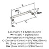 Amerock, Coble, 5 1/16" (128mm) Straight Pull, Polished Nickel - technical