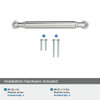 Amerock, Coble, 5 1/16" (128mm) Straight Pull, Polished Nickel - mounting hardware