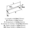 Amerock, Coble, 6 5/16" (160mm) Straight Pull, Polished Chrome - technical