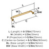 Amerock, Coble, 6 5/16" (160mm) Straight Pull, Champagne Bronze - technical