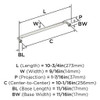 Amerock, Coble, 10 1/16" (256mm) Straight Pull, Polished Nickel - technical