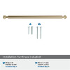 Amerock, Coble, 12 5/8" (320mm) Straight Pull, Golden Champagne - mounting hardware Amerock, Coble, 12 5/8" (320mm) Straight Pull, Golden Champagne - mounting hardware