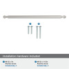 Amerock, Coble, 12 5/8" (320mm) Straight Pull, Satin Nickel - mounting hardware Amerock, Coble, 12 5/8" (320mm) Straight Pull, Satin Nickel - mounting hardware