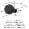 Amerock, Collet, 1 1/8" Round Knob, Oil Rubbed Bronze - technical Amerock, Collet, 1 1/8" Round Knob, Oil Rubbed Bronze - technical