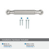 Amerock, Collet, 3 3/4" (96mm) Straight Pull, Polished Nickel - mounting hardware Amerock, Collet, 3 3/4" (96mm) Straight Pull, Polished Nickel - mounting hardware