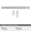 Amerock, Collet, 6 5/16" (160mm) Straight Pull, Polished Chrome - mounting hardware Amerock, Collet, 6 5/16" (160mm) Straight Pull, Polished Chrome - mounting hardware