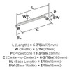 Amerock, Collet, 6 5/16" (160mm) Straight Pull, Polished Chrome - technical Amerock, Collet, 6 5/16" (160mm) Straight Pull, Polished Chrome - technical
