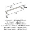 Amerock, Collet, 7 9/16" (192mm) Straight Pull, Satin Nickel - technical