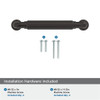 Amerock, Cowrie, 3 3/4" (96mm) Straight Pull, Oil Rubbed Bronze - mounting hardware