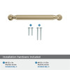 Amerock, Cowrie, 5 1/16" (128mm) Straight Pull, Golden Champagne - mounting hardware