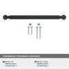 Amerock, Cowrie, 7 9/16" (192mm) Straight Pull, Matte Black - mounting hardware Amerock, Cowrie, 7 9/16" (192mm) Straight Pull, Matte Black - mounting hardware