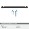 Amerock, Cowrie, 7 9/16" (192mm) Straight Pull, Oil Rubbed Bronze - mounting hardware Amerock, Cowrie, 7 9/16" (192mm) Straight Pull, Oil Rubbed Bronze - mounting hardware