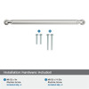 Amerock, Cowrie, 8 13/16" (224mm) Straight Pull, Polished Nickel - mounting hardware