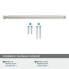 Amerock, Cowrie, 10 1/16" (256mm) Straight Pull, Satin Nickel - mounting hardware