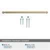Amerock, Cowrie, 12 5/8" (320mm) Straight Pull, Golden Champagne - mounting hardware