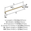 Amerock, Cowrie, 12 5/8" (320mm) Straight Pull, Golden Champagne - technical