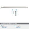 Amerock, Cowrie, 12 5/8" (320mm) Straight Pull, Satin Nickel - mounting hardware
