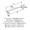 Amerock, Enlivity, 12" (305mm) Straight Appliance Pull, Polished Chrome - technical