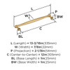 Amerock, Enlivity, 12" (305mm) Straight Appliance Pull, Champagne Bronze - technical Amerock, Enlivity, 12" (305mm) Straight Appliance Pull, Champagne Bronze - technical