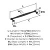 Amerock, Enlivity, 12" (305mm) Straight Appliance Pull, Matte Black - technical