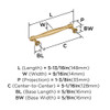 Amerock, Enlivity, 5 1/16" (128mm) Straight Pull, Champagne Bronze - technical