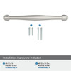 Amerock, Enlivity, 6 5/16" (160mm) Straight Pull, Satin Nickel - mounting hardware