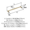 Amerock, Enlivity, 10 1/16" (256mm) Straight Pull, Golden Champagne - technical