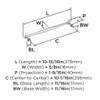 Amerock, Enlivity, 10 1/16" (256mm) Straight Pull, Polished Nickel - technical Amerock, Enlivity, 10 1/16" (256mm) Straight Pull, Polished Nickel - technical