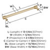 Amerock, Faircrest, 12" (305mm) Straight Appliance Pull, Golden Champagne - technical