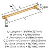 Amerock, Faircrest, 12" (305mm) Straight Appliance Pull, Champagne Bronze - technical