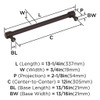 Amerock, Faircrest, 12" (305mm) Straight Appliance Pull, Oil Rubbed Bronze - technical Amerock, Faircrest, 12" (305mm) Straight Appliance Pull, Oil Rubbed Bronze - technical
