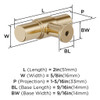 Amerock, Faircrest, 2" Pull Knob, Golden Champagne - technical Amerock, Faircrest, 2" Pull Knob, Golden Champagne - technical