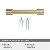 Amerock, Faircrest, 3 3/4" (96mm) Straight Pull, Golden Champagne - mounting hardware Amerock, Faircrest, 3 3/4" (96mm) Straight Pull, Golden Champagne - mounting hardware